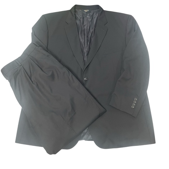 Joseph & Feiss Gold Super 120’s Men's Wool Navy Suit Jacket Pant 52R 48 Waist